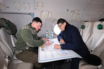 Мне сверху видно все: аким области Абай совершил облет территорий возможных паводков