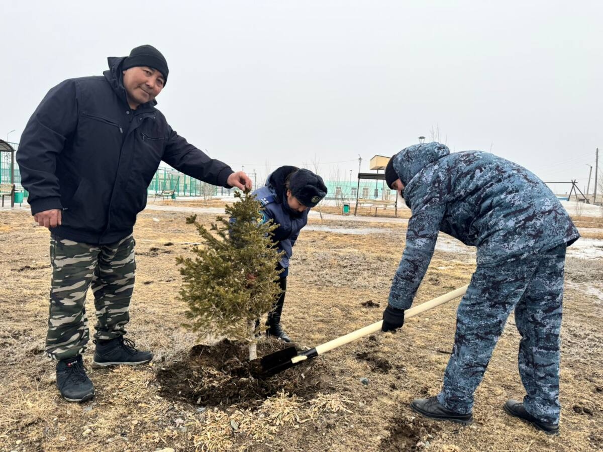 Более ста деревьев высадили в районе области Абай к Наурызу